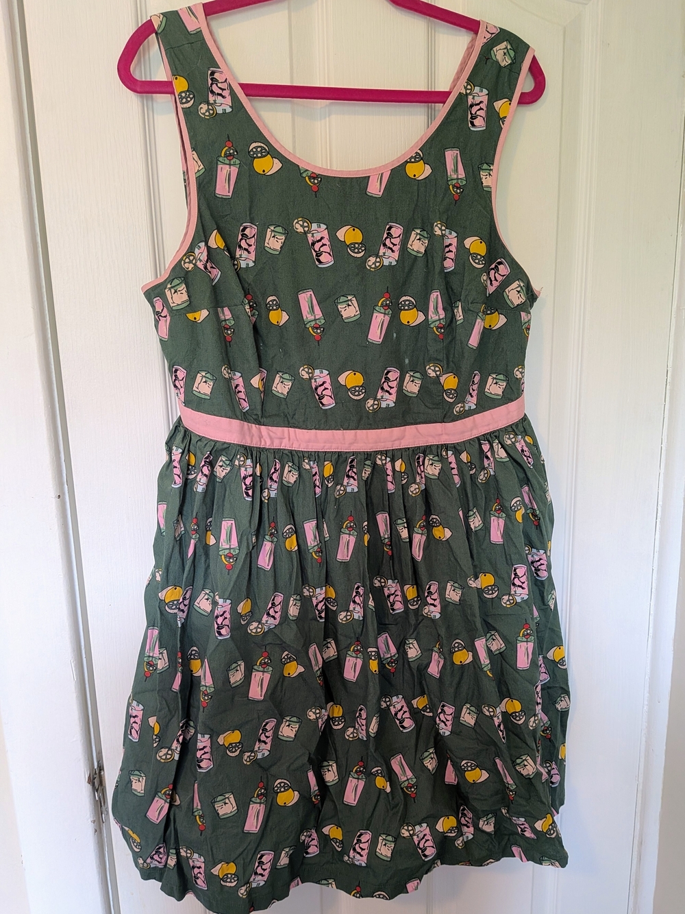 ModCloth Cocktail Print Cotton Swing Dress – 1X
